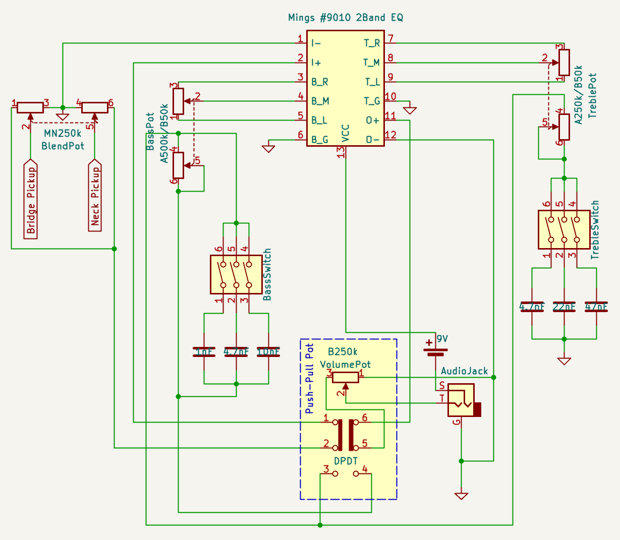 Full Schematic for Passive/Active Tone Control Full Schematic for Passive/Active Tone Control